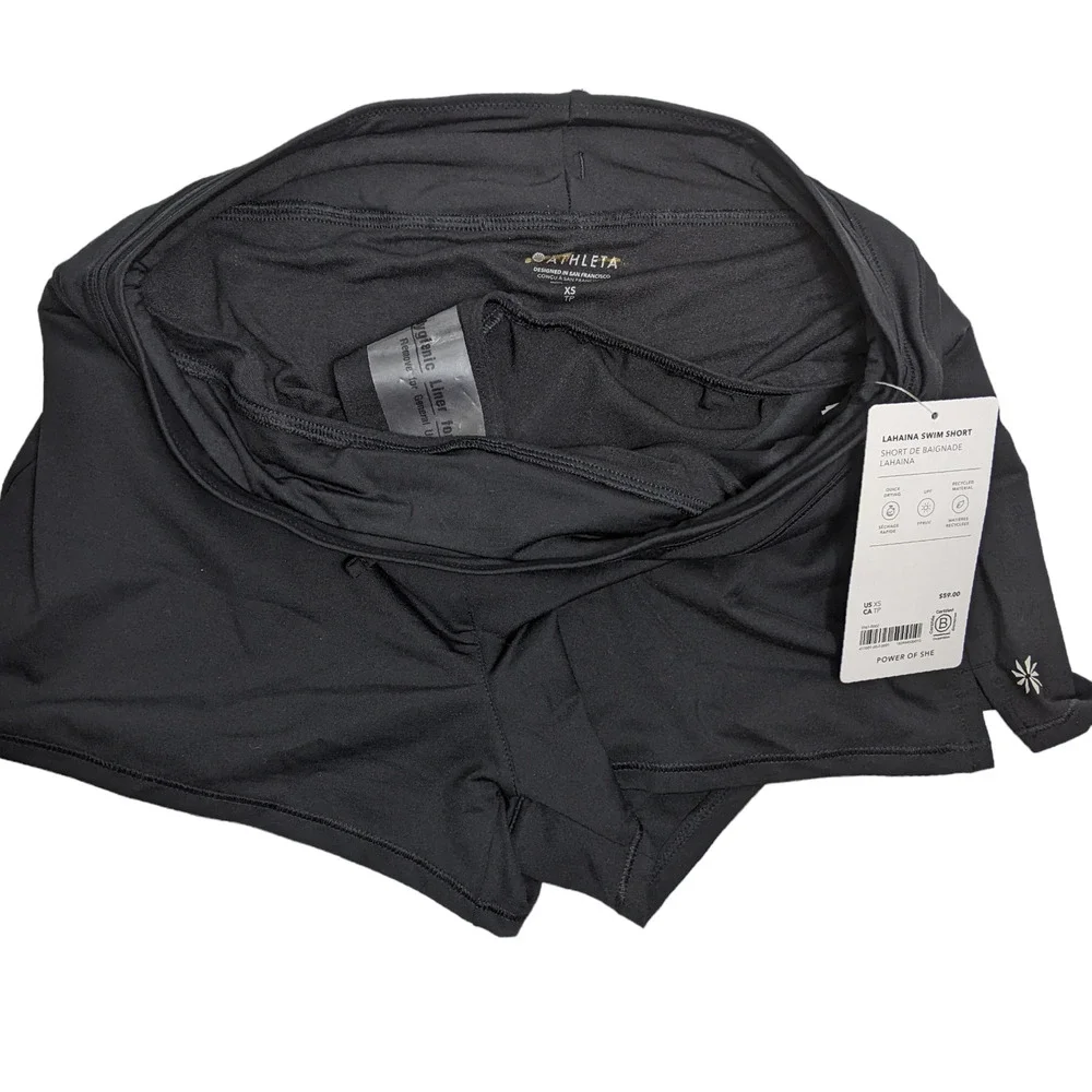 Athleta XS black Lahaina Short swim bathing wetsuit cover up surf SUP bikini UPF - Picture 5 of 5